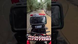 Who needs a boat ?  . #2024 #crf250rally #honda #africatwin #offroad #flood #mrfish