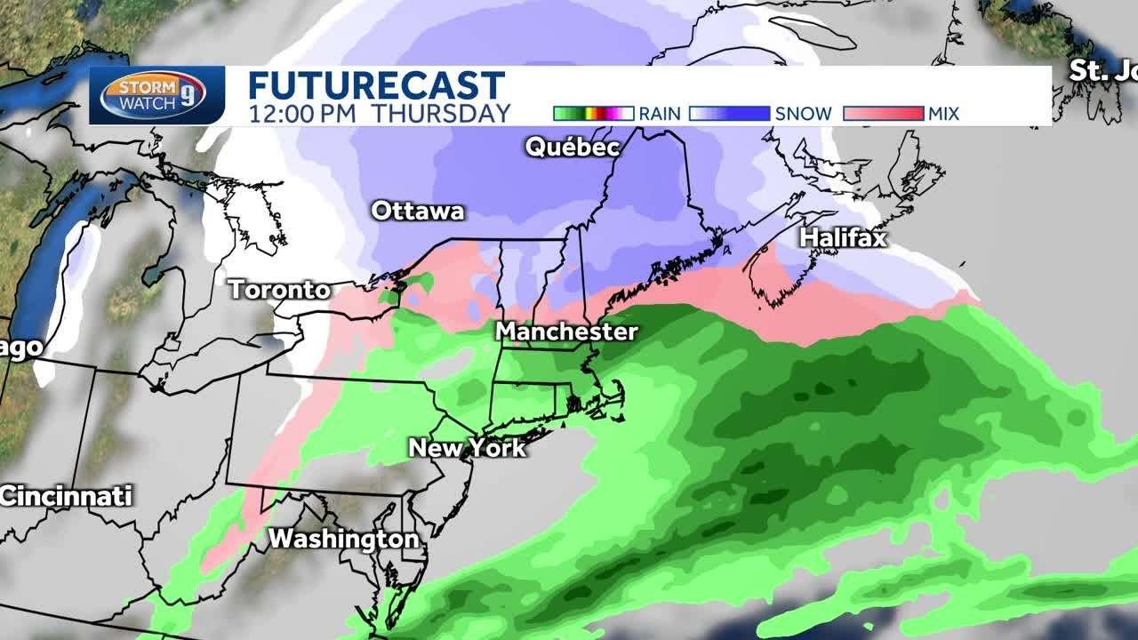 More snow, wintry mix likely coming to New Hampshire for Thursday - YouTube