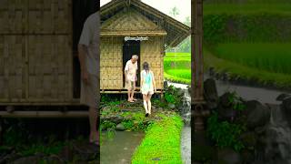 Rain Village Young Woman Just Wants To Be With Old Man In Bamboo Hut