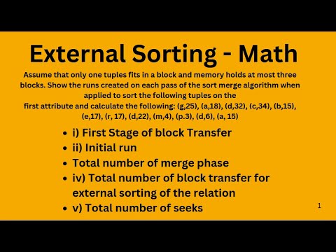 External Sorting Math DBMS-2 (Computer Science & Engineering ) - YouTube