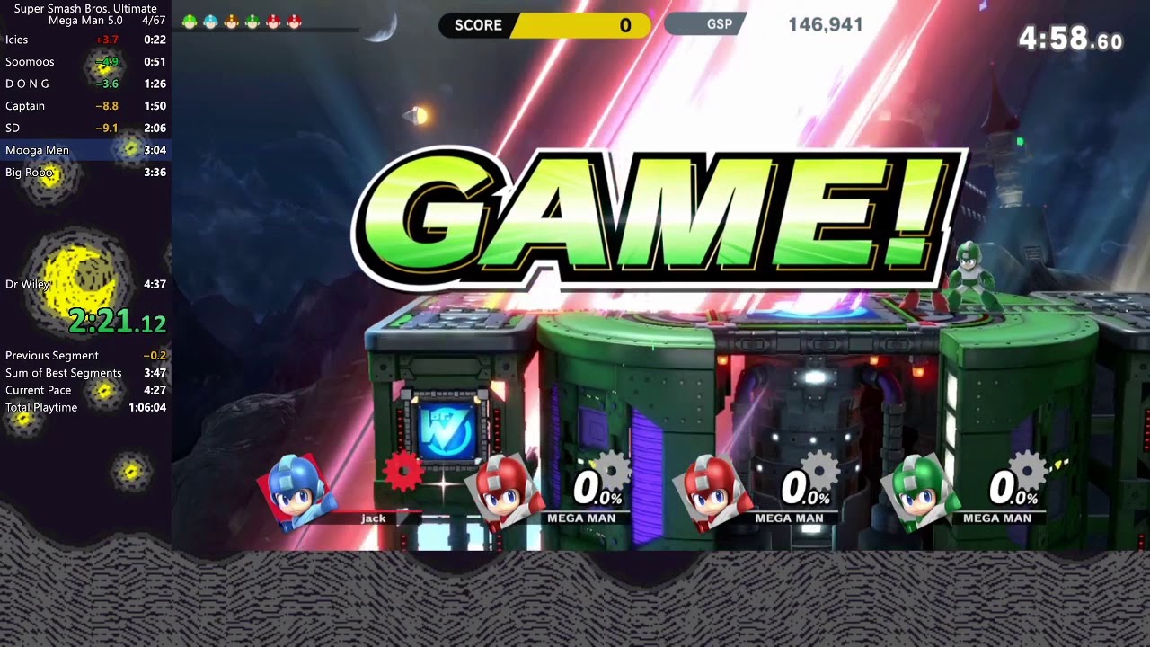 SSBU Classic Mode Speedrun - Mega Man 5.0 in 4m 17s