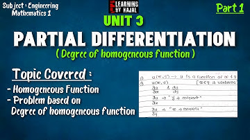 Part 1: Unit 3 : Partial differentiation | Engineering Mathematics 1| E-learning By Kajal