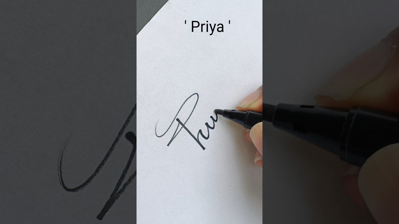 Priya name sign how to draw. 