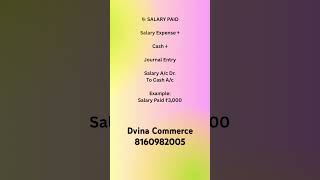 Salary Paid Journal Entry | Class 11 Accountancy #shorts