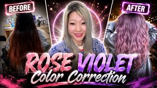 This Neon Pink Was STUCK in Her Hair | Rose Violet Color Correction screenshot 4