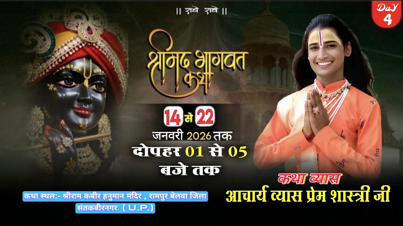 Live🔴Day -4 🚩 श्रीमद् भागवत कथा व्यास  