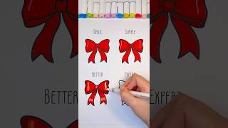 Bow coloring from basic to expert 🎀✨Printable practice sheet on my Patreon 🤍#coloring #marker #art Profile