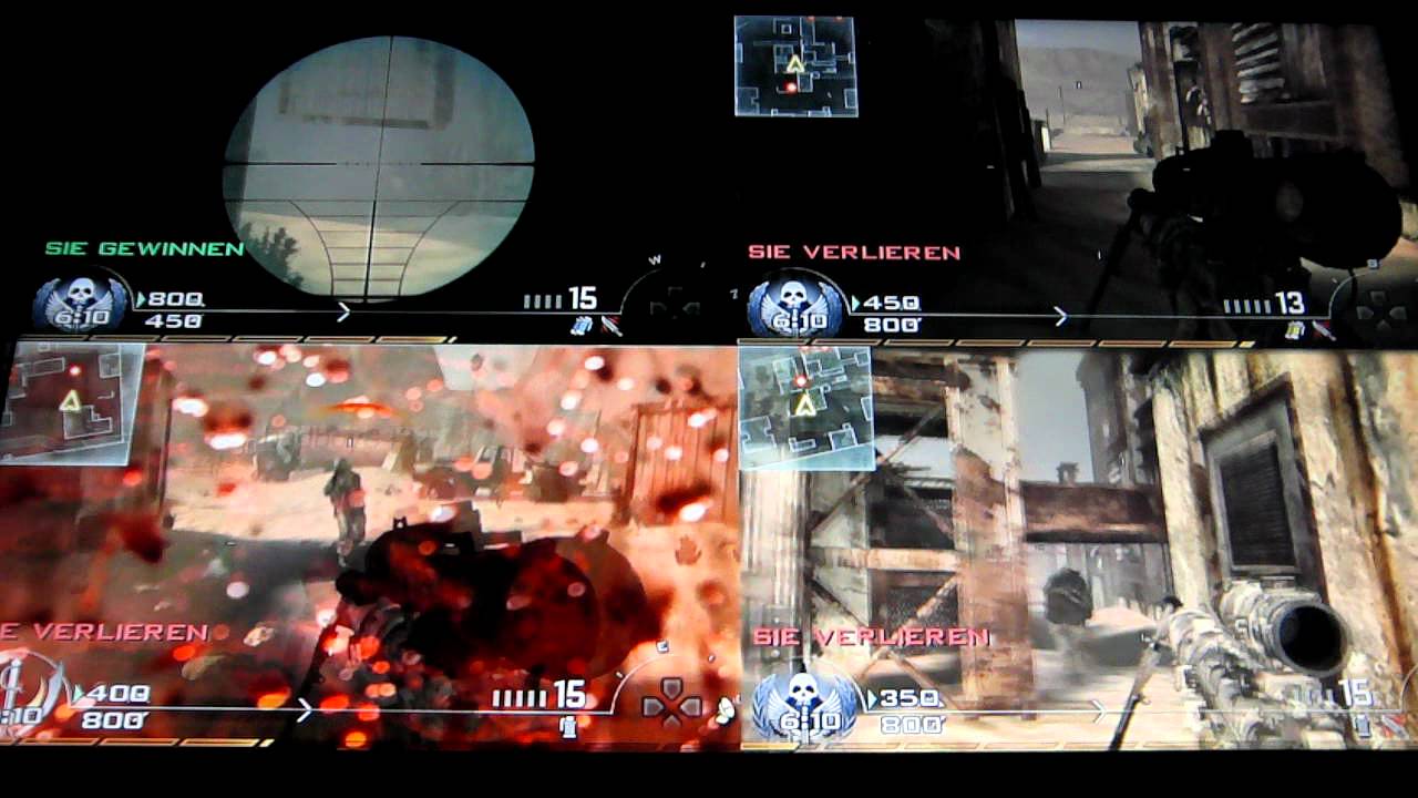 Call of Duty MW 2 Split Screen Multiplayer Gameplay zu 4. - YouTube