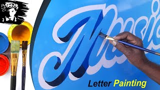 3D Art Painting Calligraphy Writing Music Fonts Realistic Design Lettering Blue Color - Key Of Arts