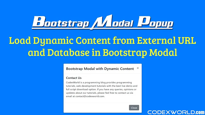 Load Dynamic Content in Bootstrap Modal