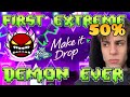 (50%) Beginner beats his first EXTREME DEMON live!
