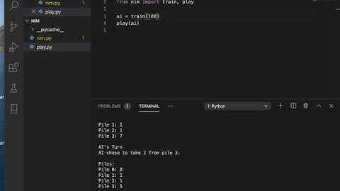 CS50AI 2020   Project 4b Nim