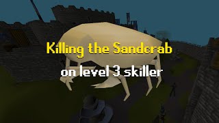 Killing the sandcrab on a level 3 skiller