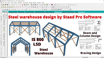 Steel warehouse design design by Staad pro v8i software | Steel Building | Civil Engineering| online