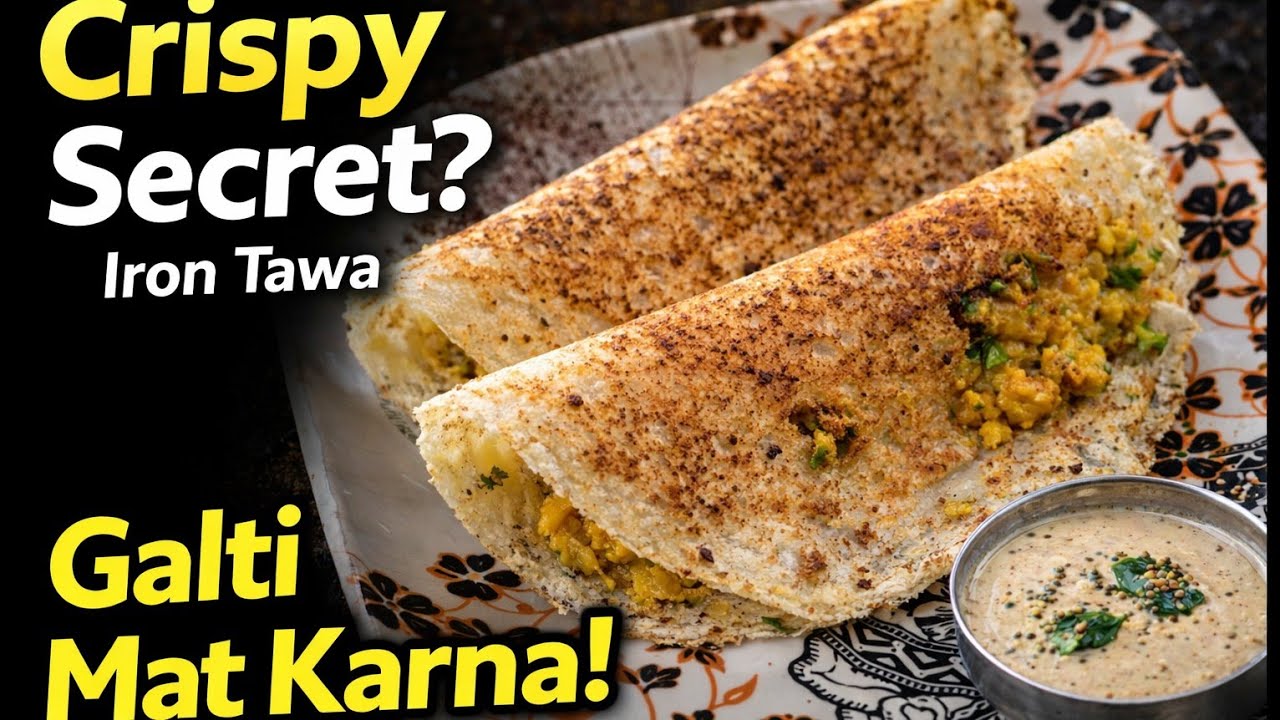 लोहे के तवे पर परफेक्ट मसाला डोसा कैसे बनाएं |डोसा बिल्कुल नहीं चिपकेगा#cookwithakanksha#dosarecipe 