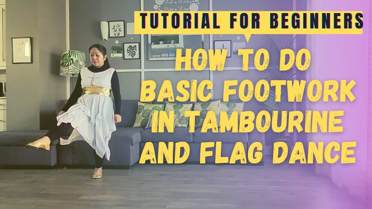 Как делать базовые движения ног в танце с тамбурином и флажками | Техника игры с тамбурином и фла...