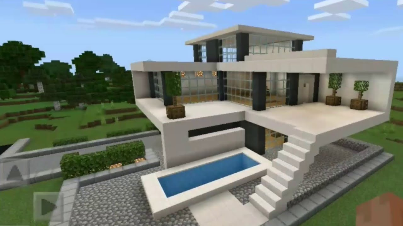  Minecraft  modern  Mansion  view Android gameplay YouTube