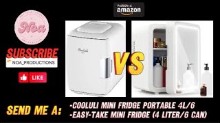 COMPARISON: Cooluli Mini Fridge Portable 4L/6 VS Easy-Take fridge - Mini Fridge(4 Liter/6 Can)
