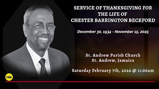 Service of Thanksgiving for the Life of Chester Barrington Beckford