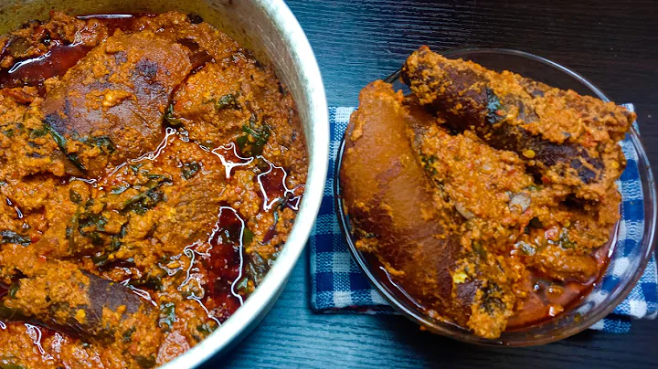 EGUSI SOUP RECIPE WITH AMUNUTUTU LEAVES || MELON SOUP WITH SPINACH