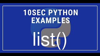 10sec Python Examples  list() Built in Function by Code Recipe Profile