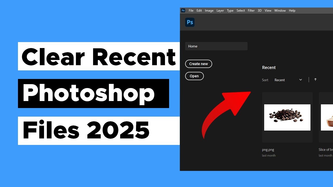 How to CLEAR recent files from PHOTOSHOP Home Screen