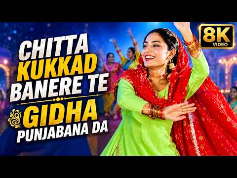 Chitta Kukkad Banere Te (8K) | Gidha Punjabana Da | Punjabi Folk Song | Mehndi & Wedding Boliyan