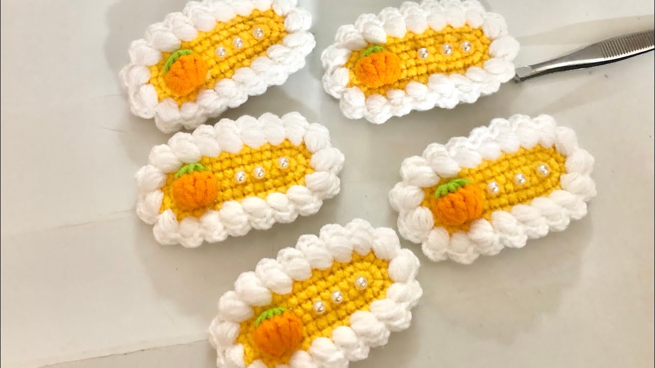 Crochet kẹp tóc len đáng yêu