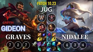 GRF GIDEON Graves vs Nidalee Jungle - KR Patch 10.23