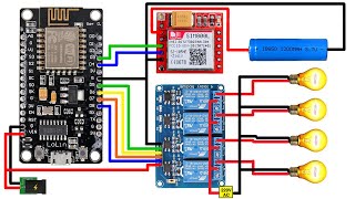 NodeMCU ESP8266 Blynk IOT with SIM800L using Blynk App and SMS