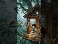 ☔Rainy Morning in a Cozy Treehouse 🌧️☕