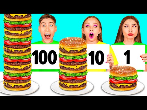100 Layers of Food Challenge | Funny Kitchen War by HAHANOM Challenge