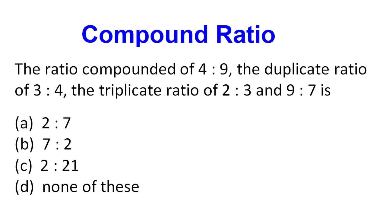 Compound Ratio - YouTube