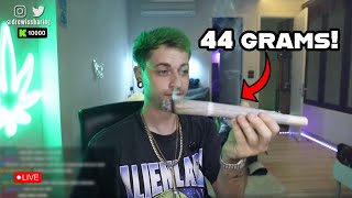 ROLLING A 44 GRAM JOINT!😱 *not clickbait*  Smoke sesh w/ DrewIsSharing (LivestreamVOD)
