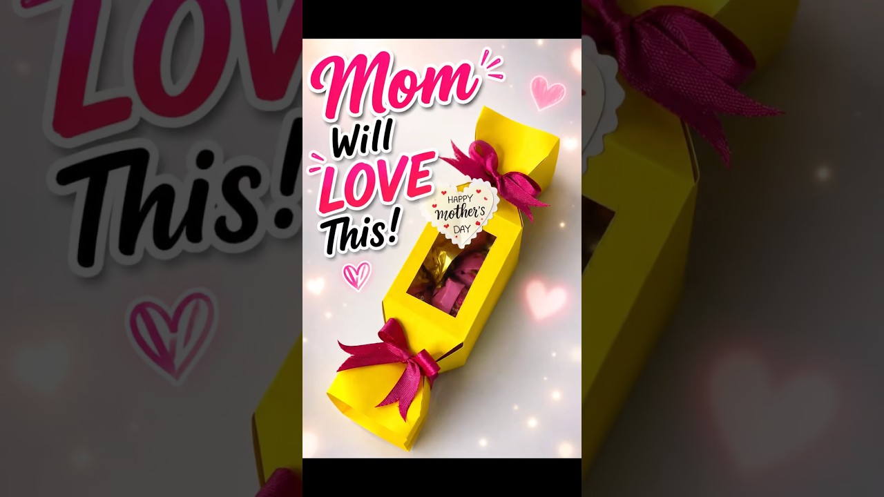 Mom Will LOVE This! 💖 Easy DIY Candy Gift Box for Mother’s Day 🎁 #shorts #papercraft #diy