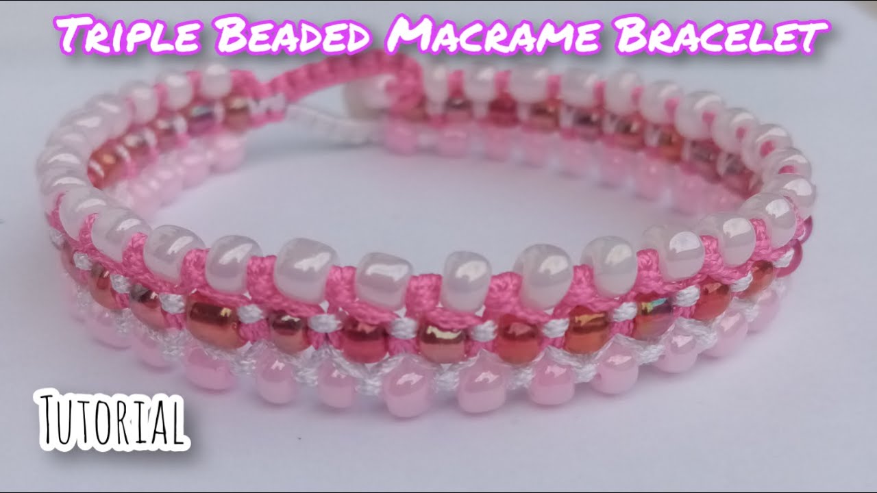 Learn Three Macrame Bracelet Designs using Bicone Beads – Crystals