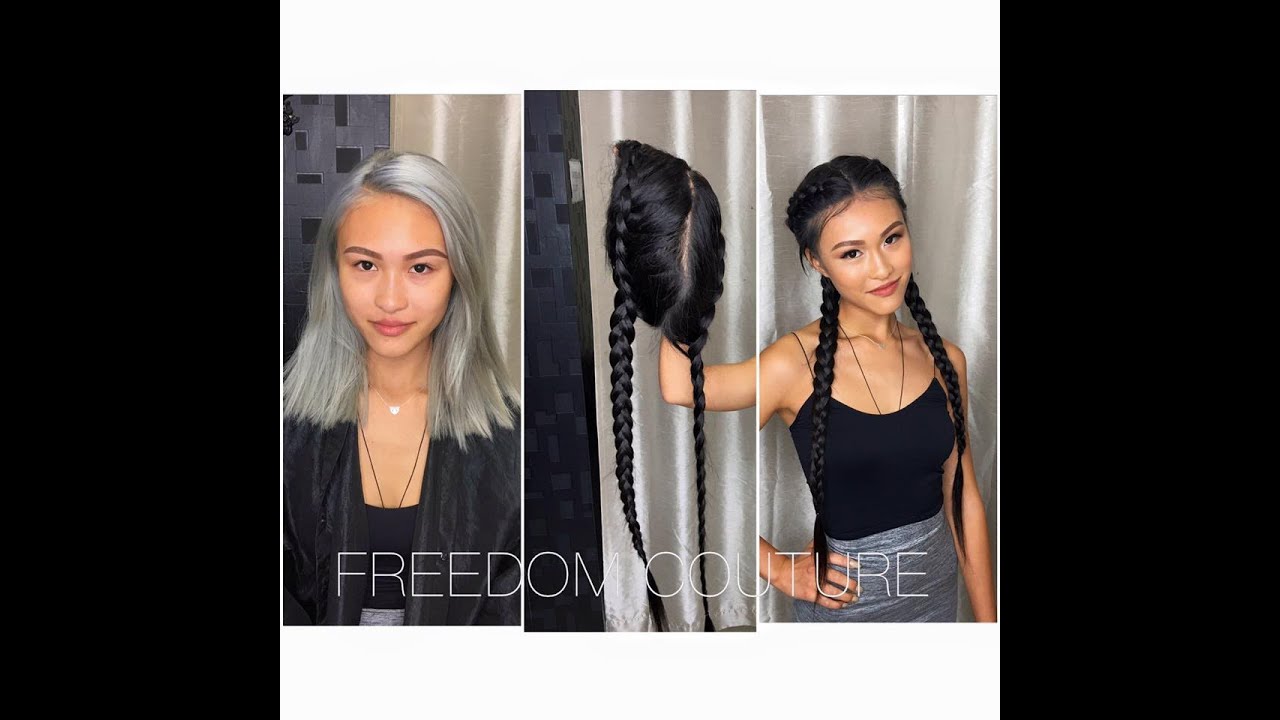 new pre braided freedom couture wig! get 2 cornrows in seconds with our  glueless wig!