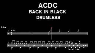 AC/DC - Back in Black - Drumless (with scrolling drum score)