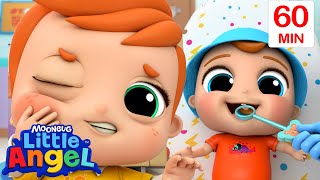 Little Angel DENTIST BooBoo Song | Little Angel | Moonbug Nursery Rhymes | Biology Cartoons For Kids