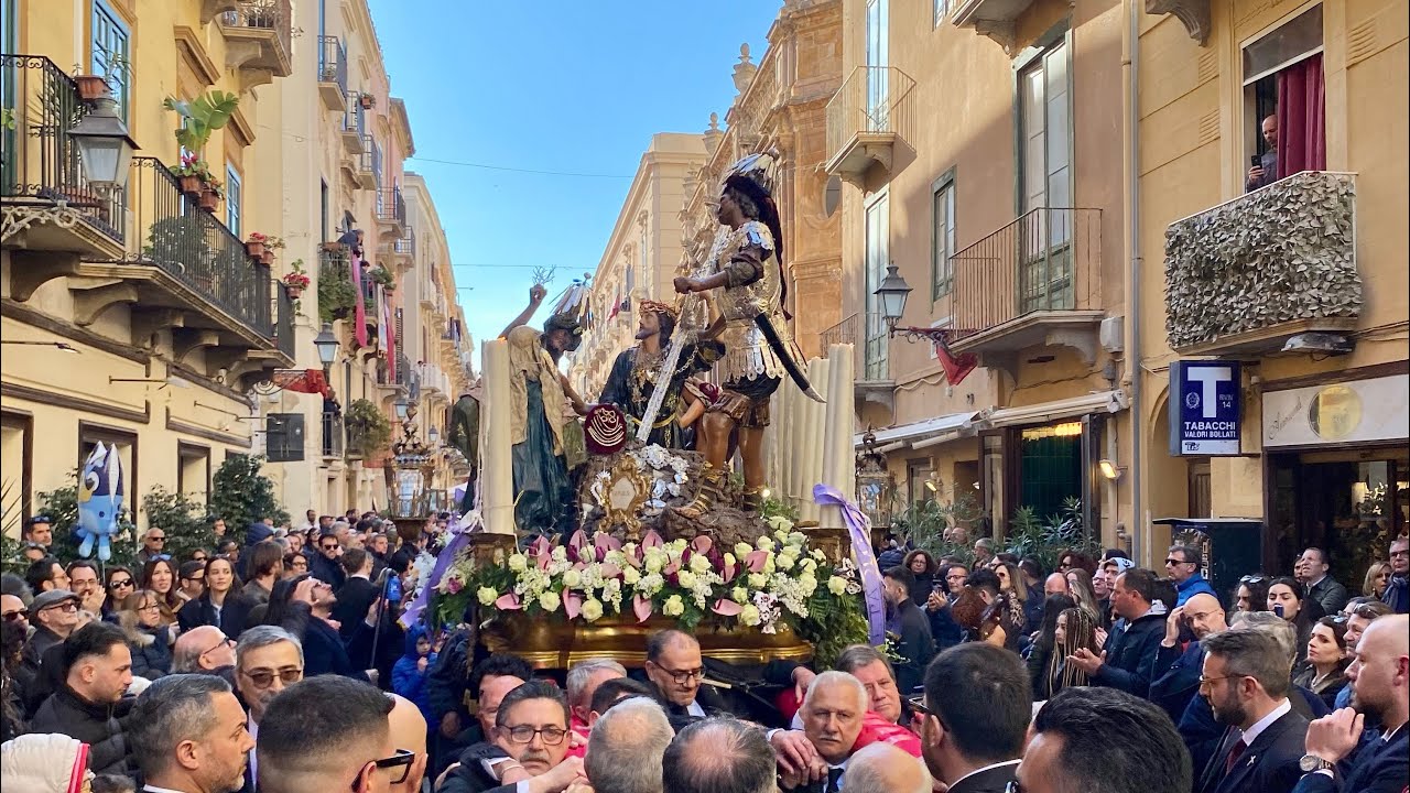 Processione dei Misteri 2023, Ascesa al Calvario. Banda di Trapani, marcia Battesimo di sangue.