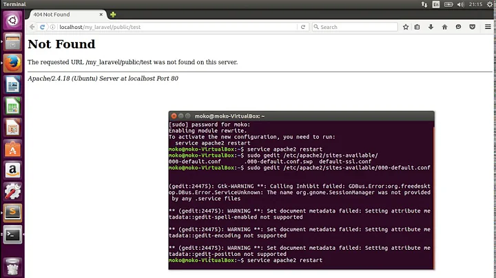 Laravel 5.4 problem - Wrong Route (Not Found) on Ubuntu 16.04