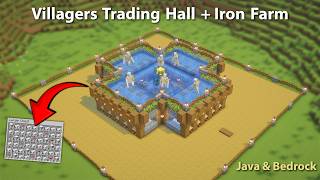 🔥 IRON FARM with Trading Hall 🛠️ | 20 Trap & 20 Free Villagers | Java & Bedrock 1.21+ / 26.2+