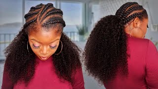 DIY Cornrow Ponytail Tutorial Macamy