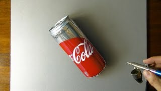 DRAWING COCA-COLA - How to Draw 3D Art