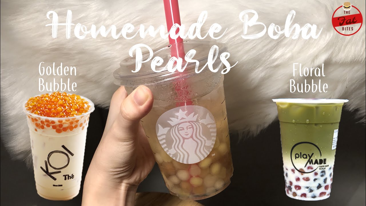 Making Koi Golden Bubble & PlayMade's Floral Pearls Homemade Boba YouTube