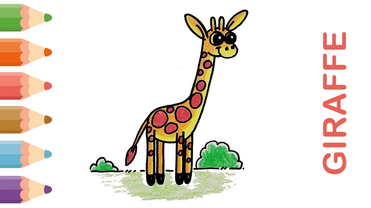 How to draw a giraffe step by step | How to Draw a Giraffe for kids