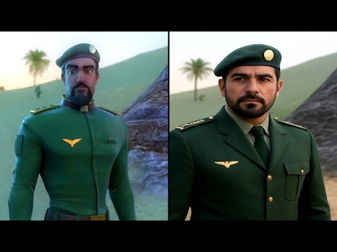 النقيب خلفان في الحياة الواقعية   تحويل الكرتون بالذكاء الإصطناعي