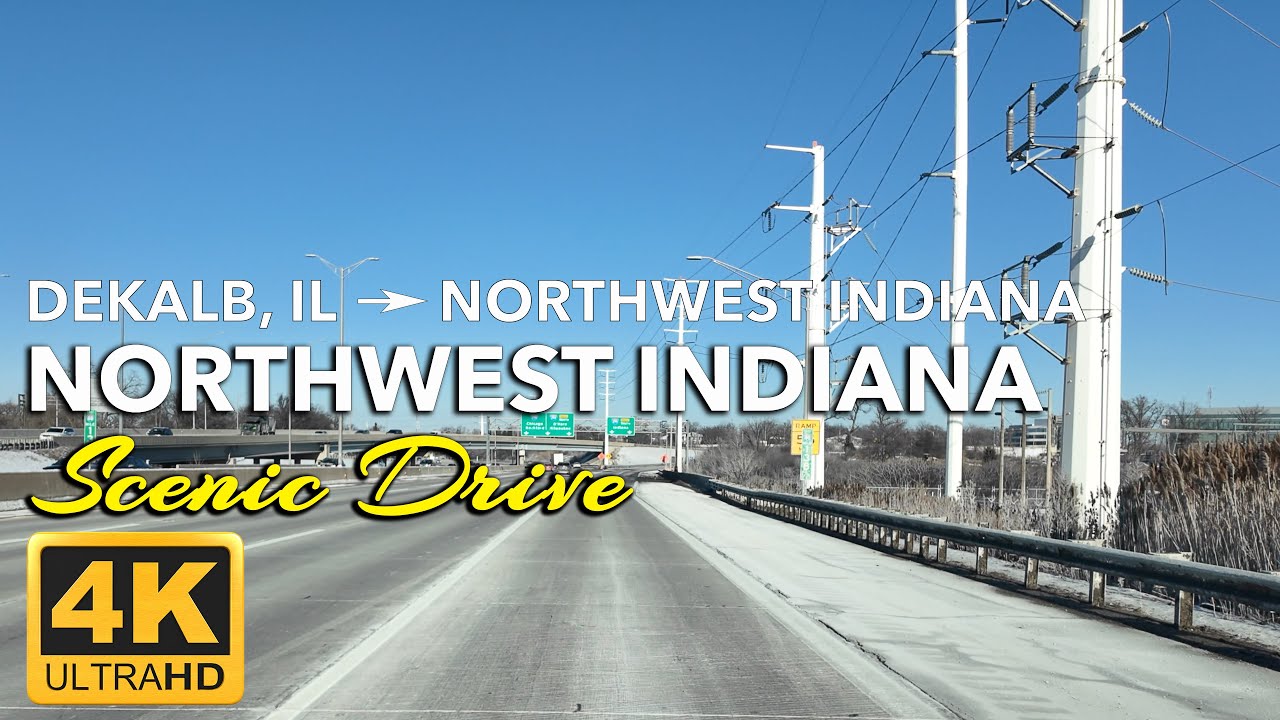 Relaxing Scenic Drive from DeKalb, Illinois to Northwest Indiana | Winter Strips the Distractions