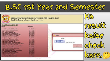 Siddharth University B.SC 1st Year 2nd Semester Result Declared 2023