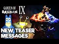 Garten of Banban 9 - New Teaser MESSAGES Just dropped by EUPHORIC BROTHERS about 2 CHARACTERS